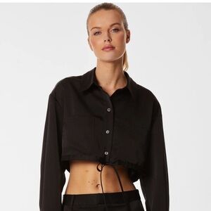 The Noli Shop-Milan Satin Button Up Shirt-Size Medium